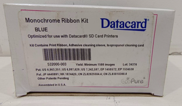 Datacard 532000-003 Monochrome SD Card Printer Dark Blue Ribbon 532000-003 NEW