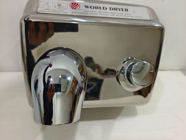 World Dryer DA5-972 AU BRIGHT SS Hand Dryer Push Button Finish