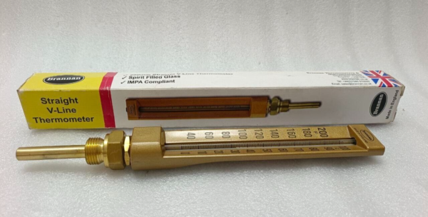 Brannan Straight V- Line Thermometer Gauge New In Box 81/223/0 0-100C V-Line