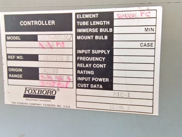 43AP-PA42C/PC Foxboro Pneumatic Indicating Controller PC PIC 1 0-1500 MMH2O - Image 7