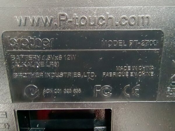 Brother P-Touch PT-2700 Thermal Printer P/N 835 - Image 2