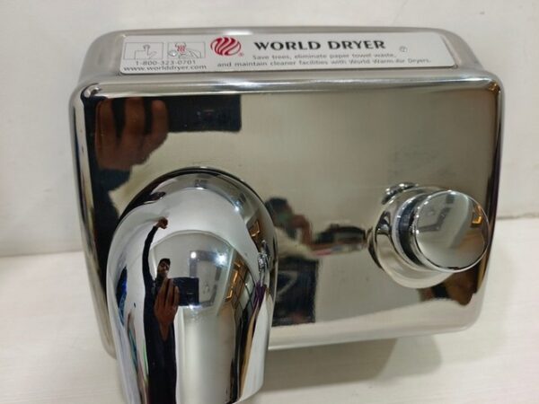 World Dryer DA5-972 AU BRIGHT SS Hand Dryer Push Button Finish - Image 4