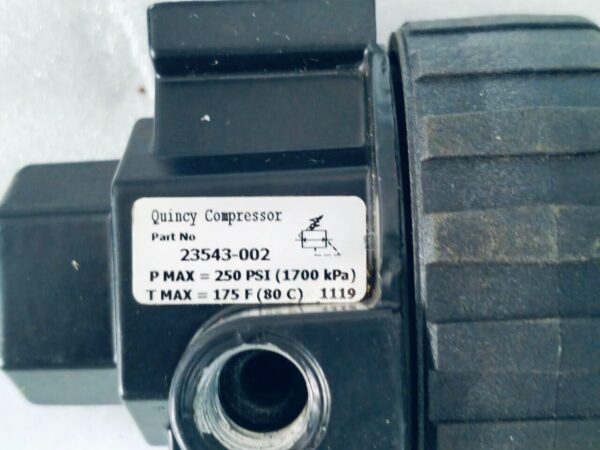 QUINCY COMPRESSOR 23543-002 REGULATOR P MAX 250 PSI