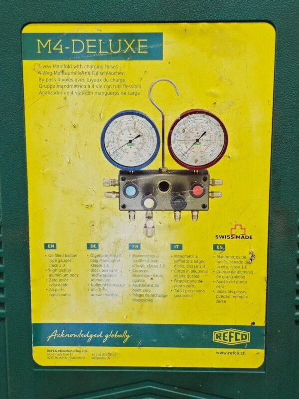 Refco SM4 BM4 M4 M4-DELUXE-DS-R407C 4 Valve Manifold w/ Hoses PETI