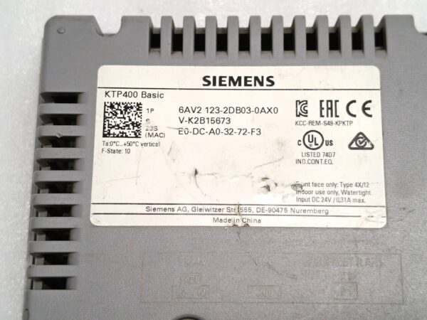 SIEMENS KTP400 BASIC COLOR HMI (SCREEN/TOUCH PANEL) – 6AV2 123-2DB03-0AX0 FAST