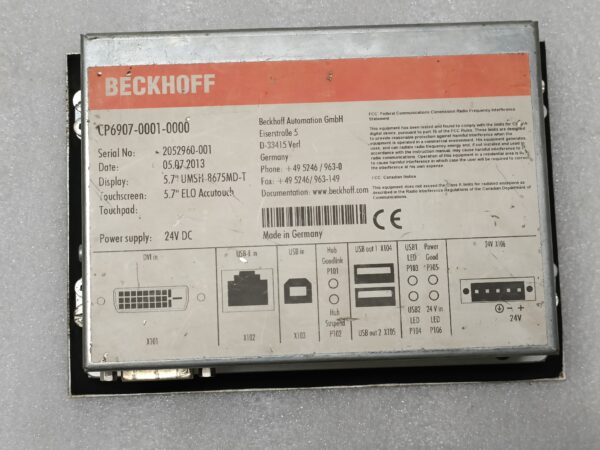 BECKHOFF PANEL CP6907 0001 0000 TOUCH SCREEN 5.7" LEO - Image 3