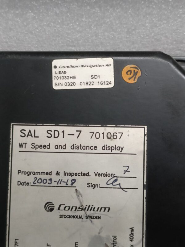 Consilium SAL R1 Speed Log SET Main unit ELC 701800 701488C DISPLAY SD1-7 NO 2 - Image 4