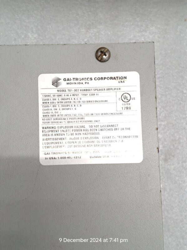 GAI-Tronics 701-302 Handset/Speaker Telecom Amplifier #6 - Image 6