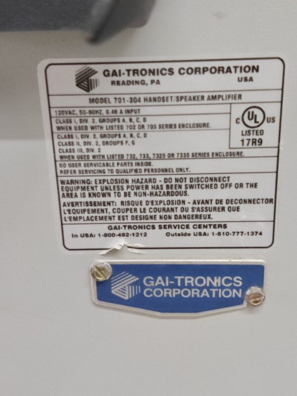 GAI-Tronics 701-302 Handset/Speaker Telecom Amplifier #10 - Image 6