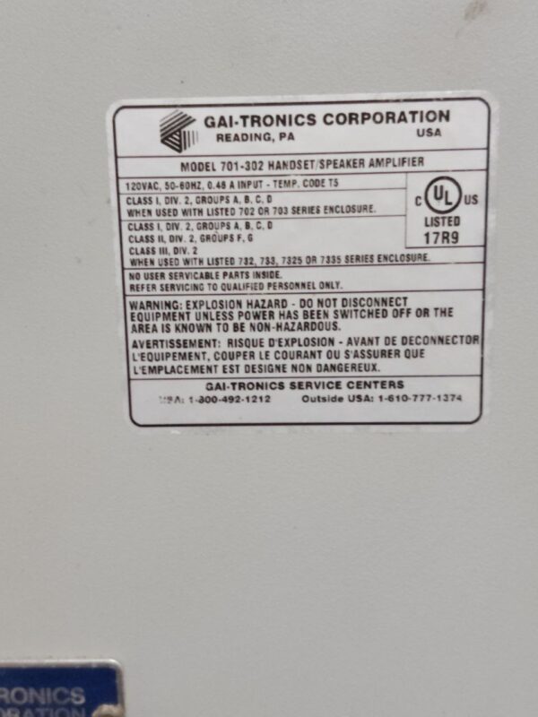 GAI-Tronics 701-302 Handset/Speaker Telecom Amplifier #12 - Image 7