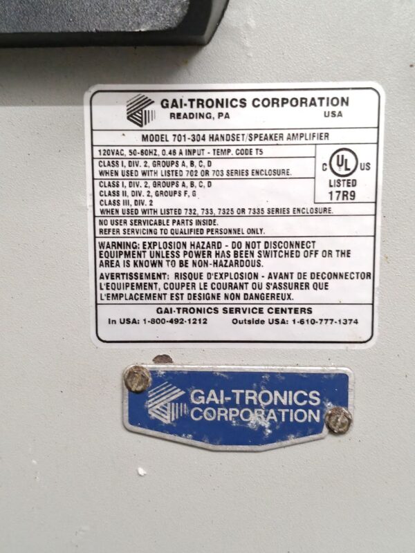 GAI-Tronics 701-304 Handset/Speaker Telecom Amplifier #22 - Image 9