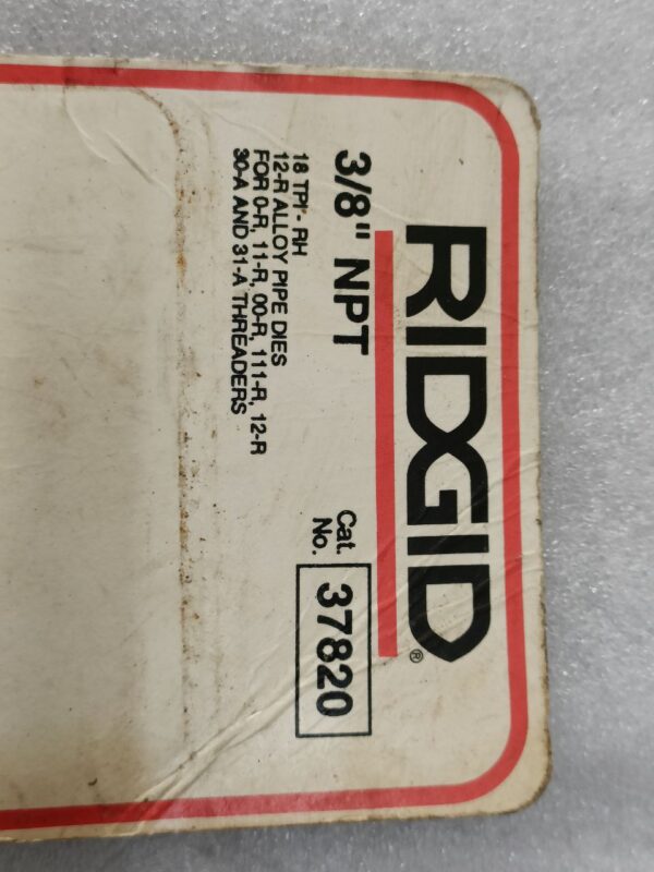 RIDGID 37830 Pipe Threading Dies 3/8 Npt Alloy Pipe Dies 37820 - Image 5