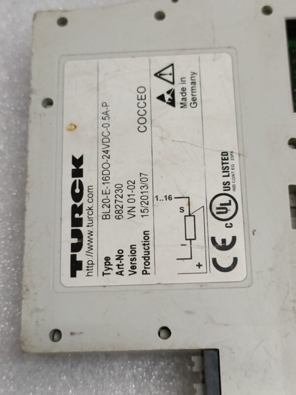 TURCK BL20-E-16DO-24VDC-0.5A-P Economy Module 16 Digital Outputs PNP