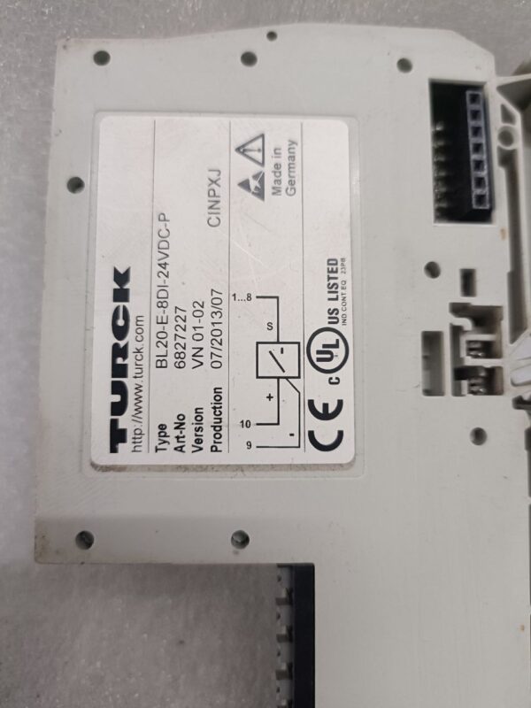 Turck BL20-E-8DI-24VDC-P Sensor PLC Digital Input Module - Image 8