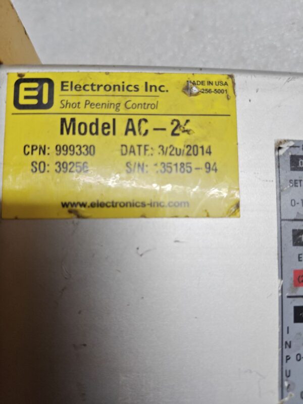 Electronics Inc AC-24 Amperage Controller CPN 999330 SO 39256 S/N 3504 - Image 6