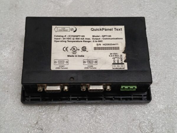 QUICK PANEL TEXT QPT120 TOUCH SCREEN HMI SINGLE PHASE COMMUNICATION - Image 5