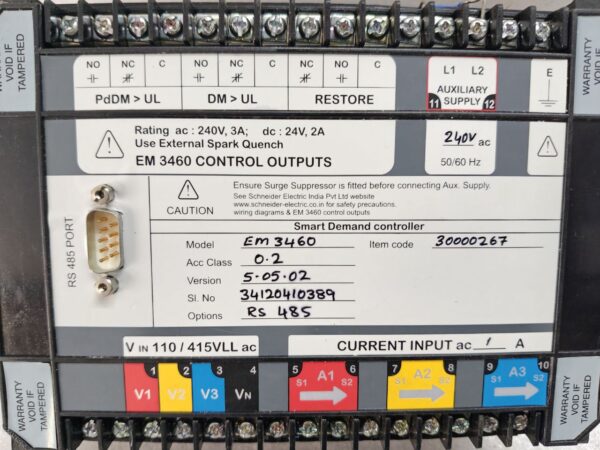 SCHNEIDER EM3460 1A0.2 RS 240AX Conzerv Smart Demand Controller Version - Image 12