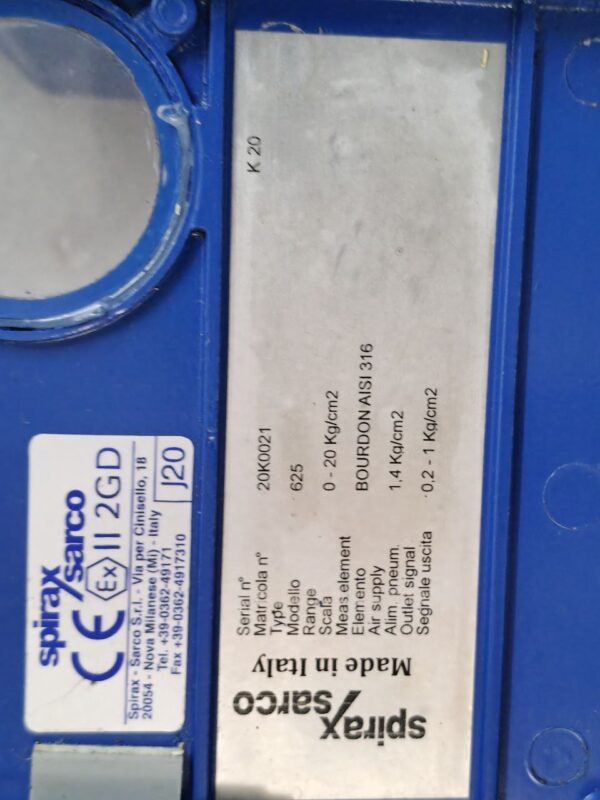 SPIRAX SARCO PN600 KG / CM2 RANGE 0 TO 20 20K0021 625 TRANSMITTER - Image 8