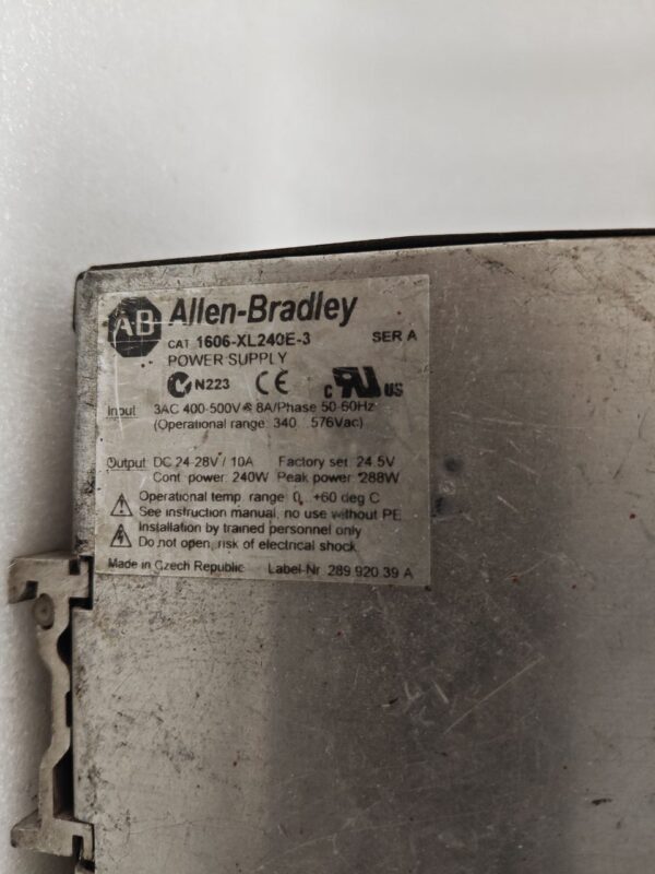 Allen-Bradley 1606-XL240E-3 DC Series A 240W Power Supply 10A SER A 10:47 - Image 8