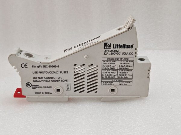 Littelfuse LFPXV0001Z Photovoltaic Fuse Holder 32A 1500VDC 50kA DC IEC 60269-6 11:46