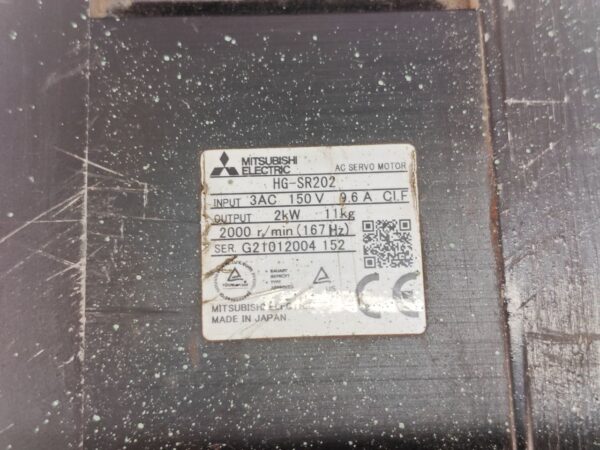 MITSUBISHI JAPAN AC Servo Motor HG-SR202 150V HGSR202 3AC 2000 RPM #3 G21012004 - Image 6