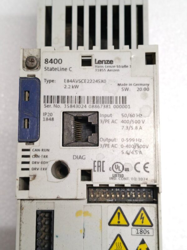 LENZE INVERTER #1 E84AVSCE1524SX0 8400 STATELINE C 1.5KW 50/60 HZ IP20 13:04 - Image 14