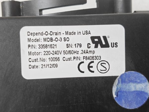 DEPEND-O-DRAIN MDB-O-3 SO DRAIN VALVE 3  33581621 230V 50-60HZ 0.18 AMP USA 16:32 - Image 9