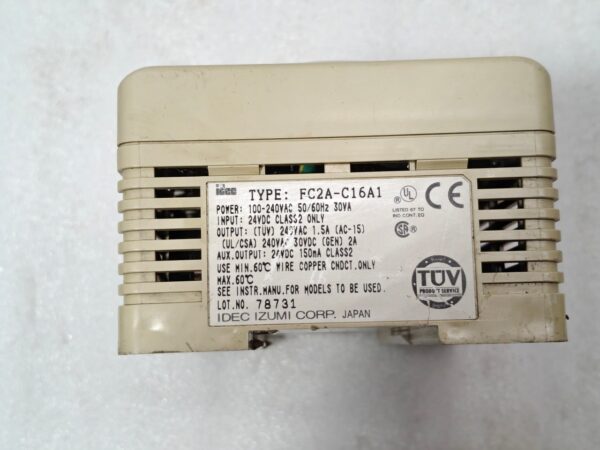IDEC MICRO3 FC2A-C16A1 PLC 16 I/O 100-240VAC 78731 JAPAN 50/60HZ, 30VA 18:45 - Image 4