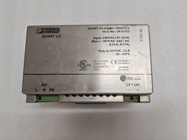 PHOENIX CONTACT QUINT-PS-230AC/24DC/2,5 POWER SUPPLY 2939153  QUINT PS 230AC / 24DC / 2.5A 16:56 - Image 10