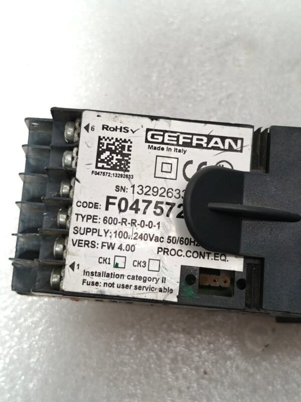 PID TEMPERATURE CONTROLLER GEFRAN 600 R R 0 0 1 F047572 100-240VAC/DC 13292633 12:26 - Image 5