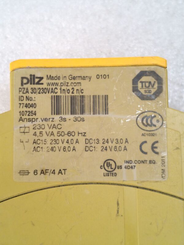 PILZ 774040 PZA 30/230VAC 1n/o 2n/c Safety Relay 774040 - Image 7