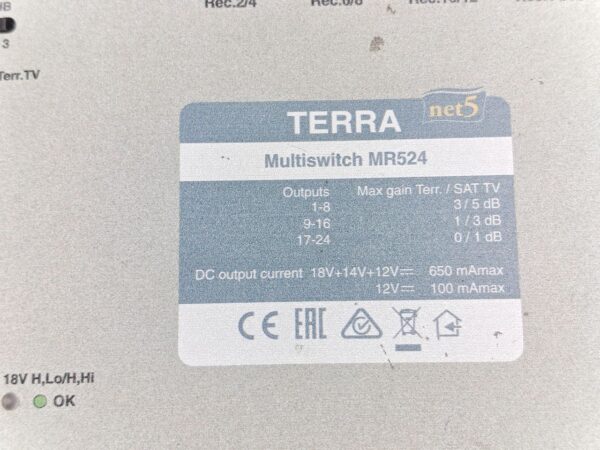TV SIGNAL MULTISWITCH TERRA MR508 5 INPUTS - 8 OUTPUTS MR50814052107 17:53 - Image 9