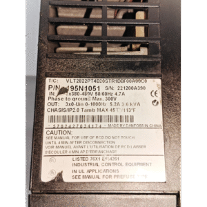 DANFOSS 195N1051 VLT2800 FRONT CONTROL PANEL 50/60HZ 4.7A 300V 16:30 8 DANFOSS 195N1051 VLT2800 FRONT CONTROL PANEL 5060HZ 4.7A 300V 7
