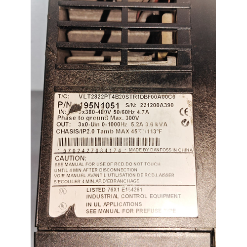 DANFOSS 195N1051 VLT2800 FRONT CONTROL PANEL 5060HZ 4.7A 300V (7) DANFOSS 195N1051 VLT2800 FRONT CONTROL PANEL 5060HZ 4.7A 300V 7