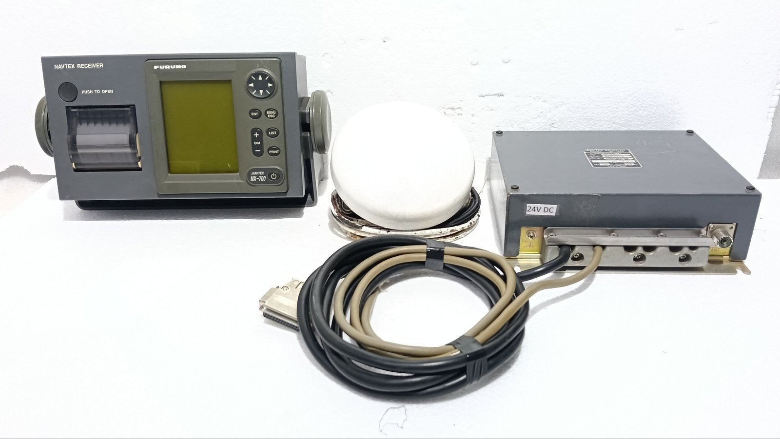 FURUNO NX-700A FULL SET NAVTEX DISPLAY UNIT WITH PRINTER RECEIVER UNIT ANTENNA (18)