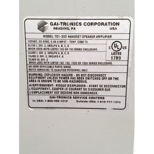 GAI-Tronics 701-302 HandsetSpeaker Telecom Amplifier #23 (9)
