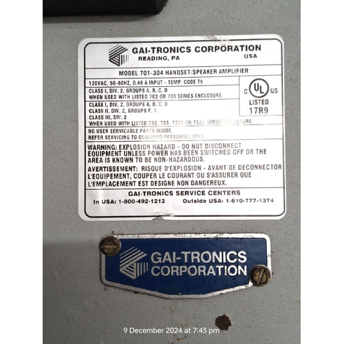 GAI-Tronics 701-304 HandsetSpeaker Telecom Amplifier #10 (16)