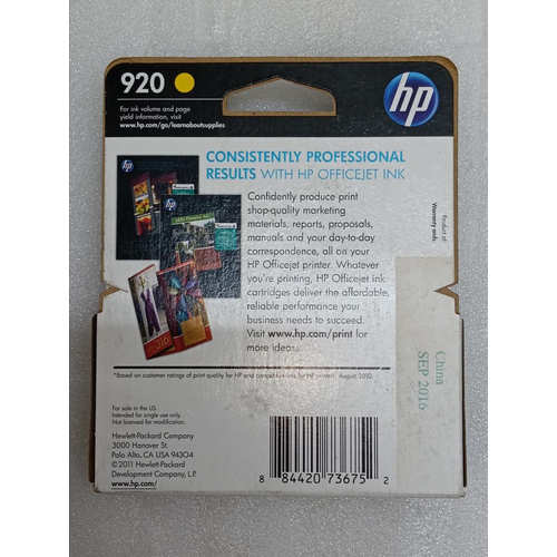 HP OFFICE JET 920 YELLOW ORIGINAL INK CARTRIDGE (10)