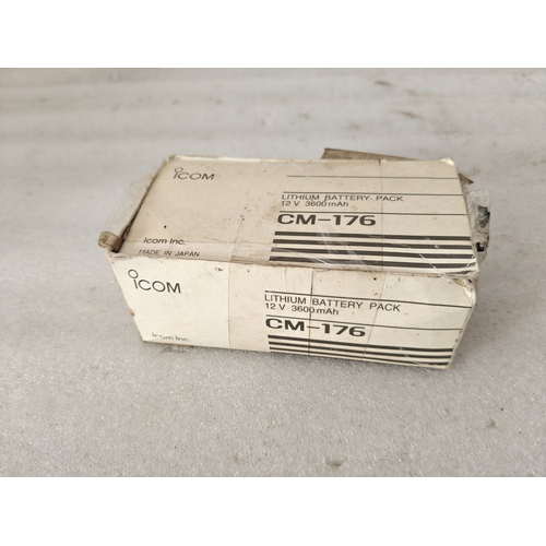 Icom CM – 176 LITH. 12V 3600mAh 44Wh LITHIUM BATTERY 00403 Made In Japan (1) Icom CM 176 LITH. 12V 3600mAh 44Wh LITHIUM BATTERY 00403 Made In Japan 1