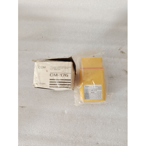Icom CM – 176 LITH. 12V 3600mAh 44Wh LITHIUM BATTERY 00403 Made In Japan (8) Icom CM 176 LITH. 12V 3600mAh 44Wh LITHIUM BATTERY 00403 Made In Japan 8