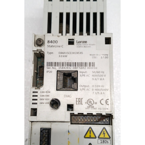 LENZE INVERTER #5 E84AVSCE3024SXS 8400 STATELINE C 3.0KW 5060 HZ DIAG (6)