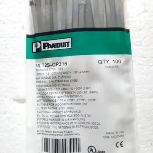 PANDUIT MLT1S-CP Cable Tie 5 Inch Silver SS 304 SS 7.9 L 0.18 W Pack of 100