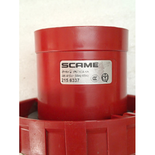 SCAME INDUSTRIAL SOCKET PLUG COD. 215.6337 63A 3P+N+E 6h 346-415V 60Hz 50Hz SCREW TERMINALS (1)