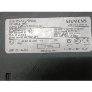 Siemens 3UF7102 1AA00 0 PLC Current Detector 690VAC Surplus new free shipping 1