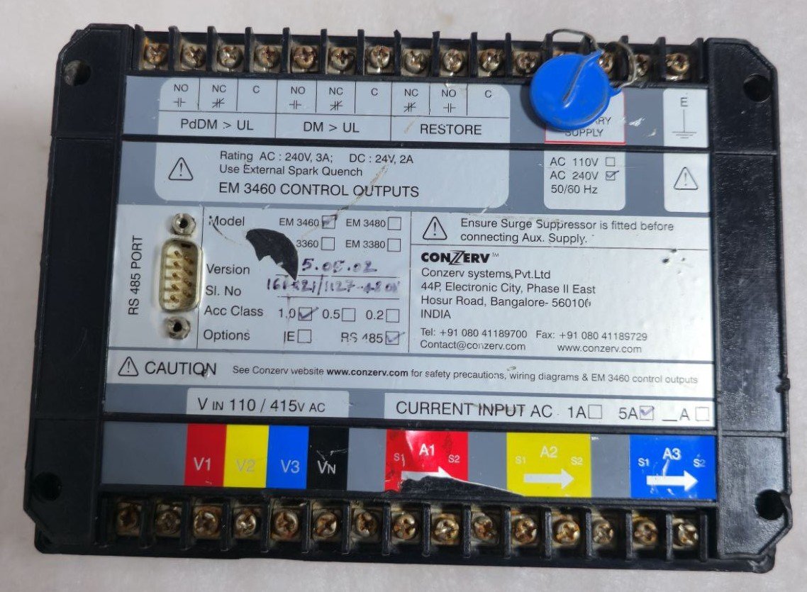 CONZERV EM 3460 SMART DEMAND CONTROLLER CONTROL OUTPUTS (5) CONZERV EM 3460 SMART DEMAND CONTROLLER CONTROL OUTPUTS 5