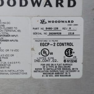 WOODWARD EGCP 2 ENGINE DIGITAL CONTROL PART NO 8406 120 REV H 9