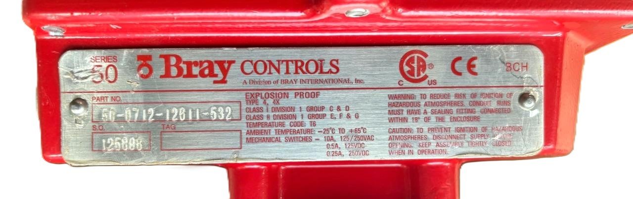 BRAY VALVE CONTROLS 93-2105-11300-532 DOUBLE ACTING ACTUATOR S.N 148891 (1)