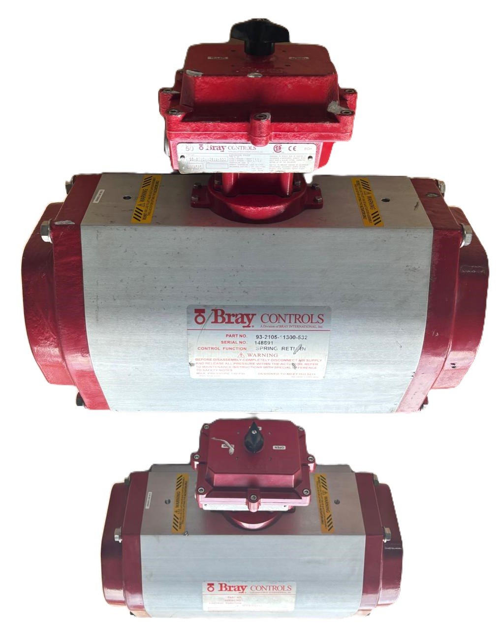 BRAY VALVE CONTROLS 93-2105-11300-532 DOUBLE ACTING ACTUATOR S.N 148891 (5)