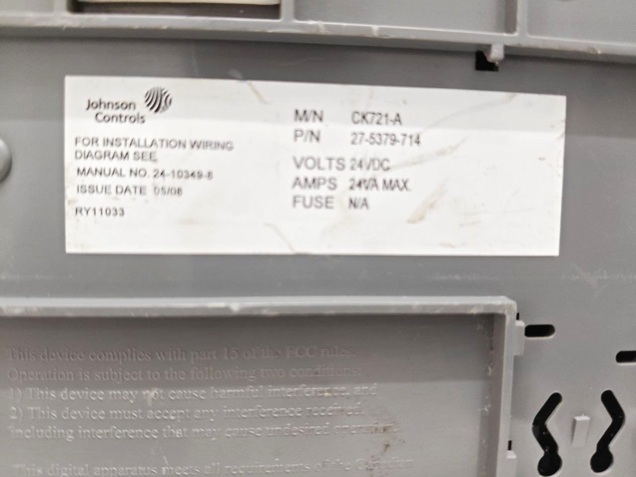 JOHNSON CONTROLS CARDKEY CK721 A NETWORK CONTROLER 27-5379-714 BROKEN FROM SIDE#3 (1)