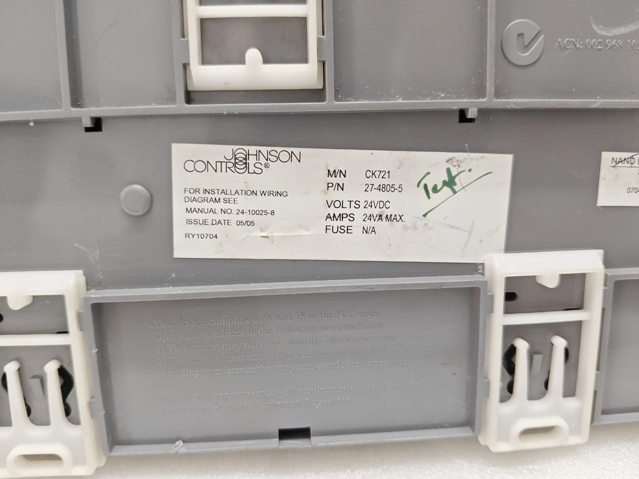 JOHNSON CONTROLS CARDKEY CK721 NETWORK CONTROLER 27-4805-05 BROKEN FROM SIDE#2 (6)